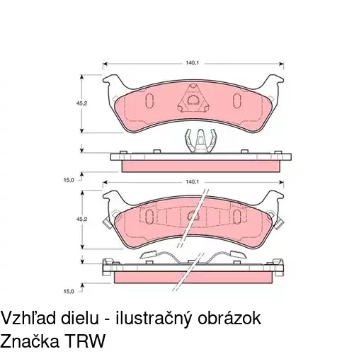 Brzdové dosky S70-1434 /POLCAR/ - obr. 2