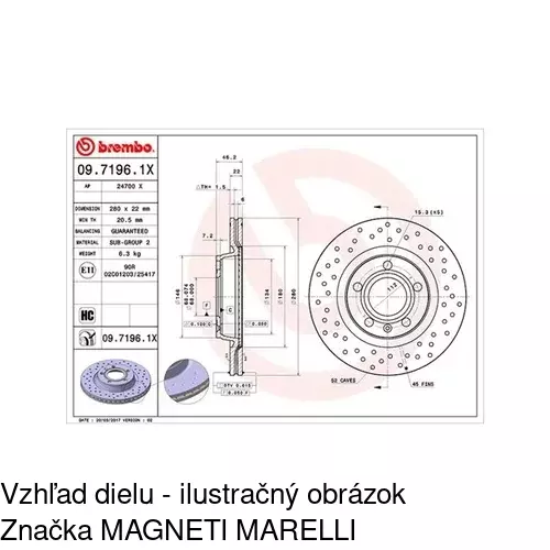Brzdový kotúč POLCAR S71-0023