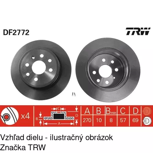 Brzdový kotúč S71-1089 /POLCAR/ - obr. 1