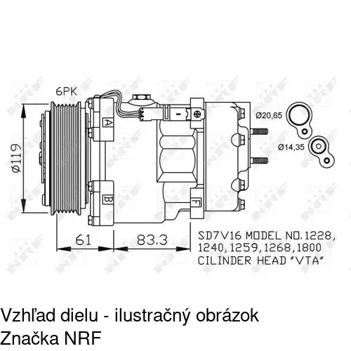 Spojková lamela kompresora klimatizácie TKK012 /POLCAR/ - obr. 2