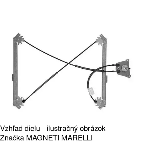 Mechanizmus sťahovania okna elektrický bez motora 1331PSG2 /POLCAR/ - obr. 2