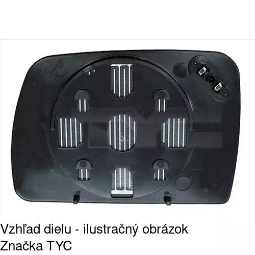 Sklo vonkajšieho zrkadla s držiakom 2050555E /POLCAR/ - obr. 1