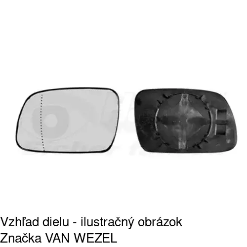 Sklo vonkajšieho zrkadla s držiakom 2328546M /POLCAR/ - obr. 4