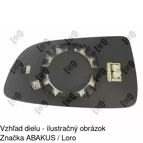 Sklo vonkajšieho zrkadla s držiakom 2504554E /POLCAR/ - obr. 3