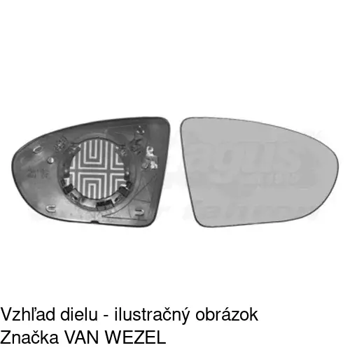 Sklo vonkajšieho zrkadla s držiakom 2759554E /POLCAR/ - obr. 3
