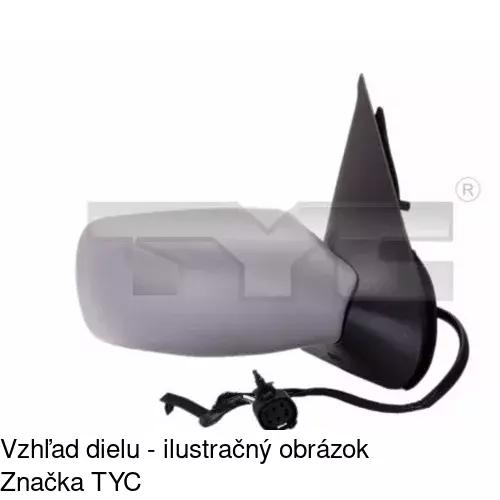 Sklo vonkajšieho zrkadla s držiakom 3207545M /POLCAR/ - obr. 3