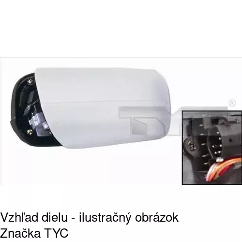 Sklo vonkajšieho zrkadla s držiakom 5002544M /POLCAR/ - obr. 4