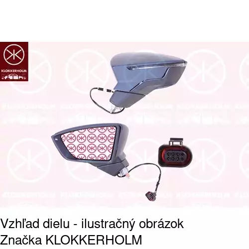 Sklo vonkajšieho zrkadla s držiakom 67C1555M /POLCAR/ - obr. 4