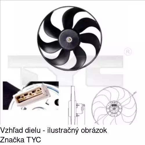 Ventilátor bez krytu / podpery 952423U1-Q /POLCAR/ - obr. 1