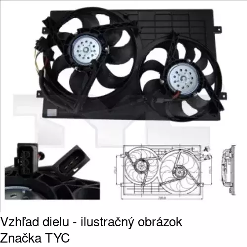 Ventilátor bez krytu / podpery POLCAR 952523U3-Q
