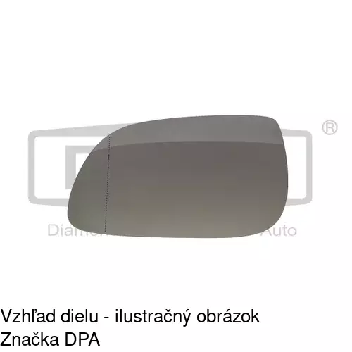 Sklo vonkajšieho zrkadla s držiakom 9569556E /POLCAR/