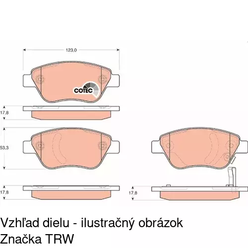 Brzdové dosky S70-0145 /POLCAR/ - obr. 1