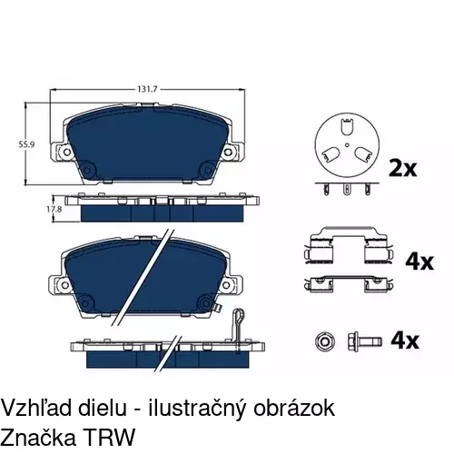 Brzdové dosky S70-0225 /POLCAR/ - obr. 3