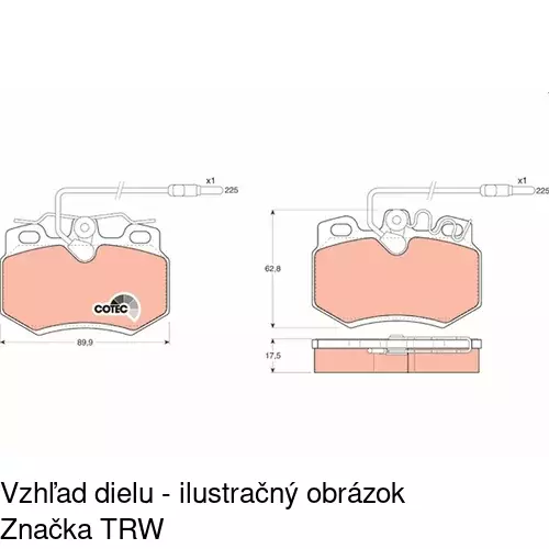 Brzdové dosky S70-0323 /POLCAR/ - obr. 2