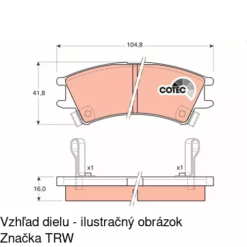 Brzdové dosky S70-0341 /POLCAR/ - obr. 2