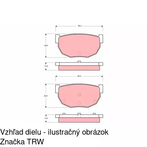 Brzdové dosky S70-1445 /POLCAR/ - obr. 1