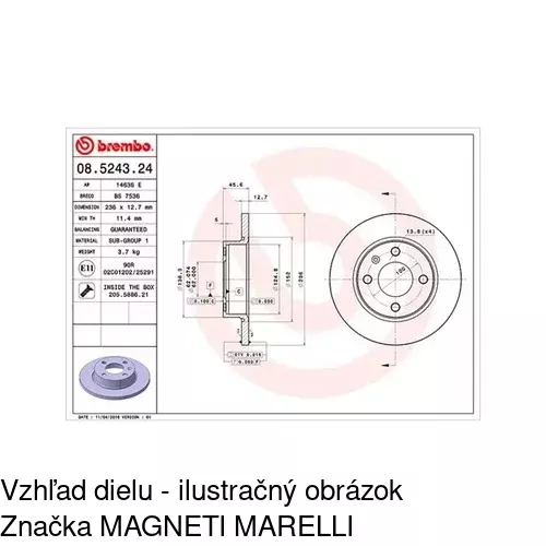Brzdový kotúč S71-0105 /POLCAR/ - obr. 1