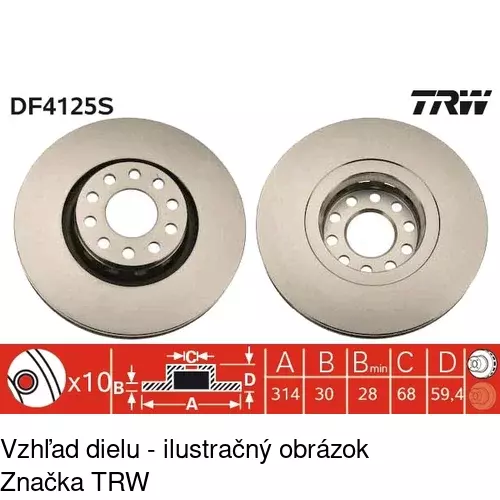 Brzdový kotúč S71-0258 /POLCAR/ - obr. 2
