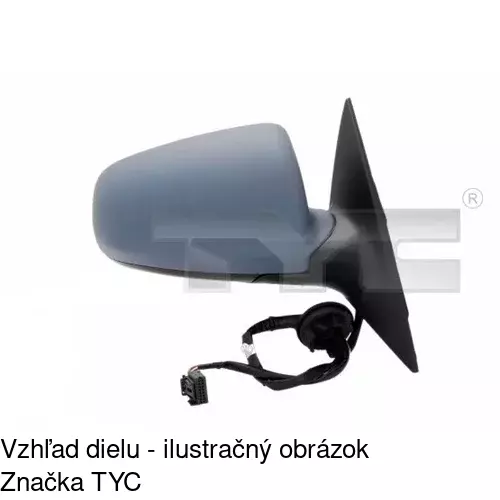 Sklo vonkajšieho zrkadla s držiakom 1334551E /POLCAR/ - obr. 1