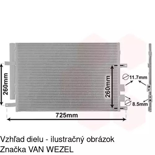 Chladiče klimatizácie 1411K8C1S /POLCAR/ - obr. 3