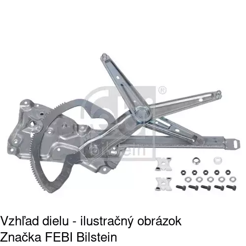 Mechanizmus sťahovania okna elektrický bez motora 2007PSG2 /POLCAR/ - obr. 4