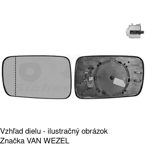 Sklo vonkajšieho zrkadla s držiakom POLCAR 2023546X