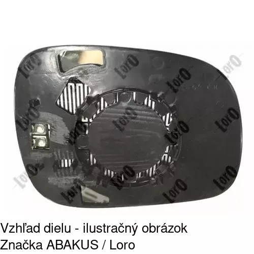 Sklo vonkajšieho zrkadla s držiakom 2060545E /POLCAR/ - obr. 2