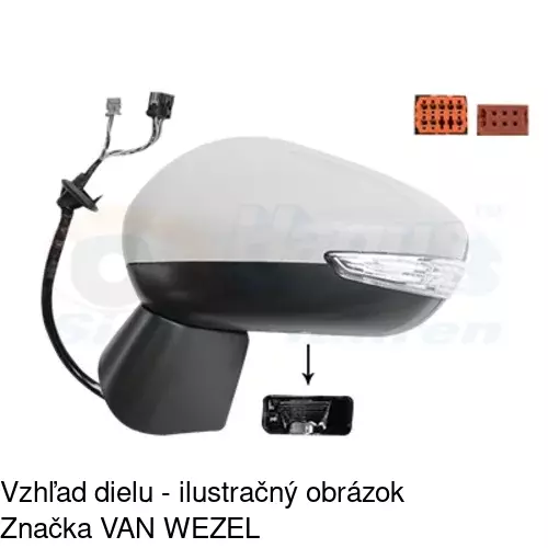 Sklo vonkajšieho zrkadla s držiakom 23M1555M /POLCAR/ - obr. 5