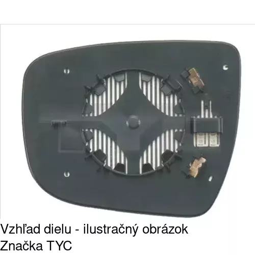 Sklo vonkajšieho zrkadla s držiakom 27C1555M /POLCAR/ - obr. 1
