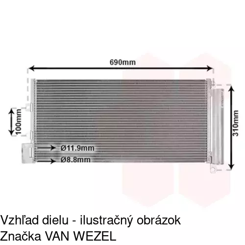 Chladiče klimatizácie 3025K8C2 /POLCAR/ - obr. 3