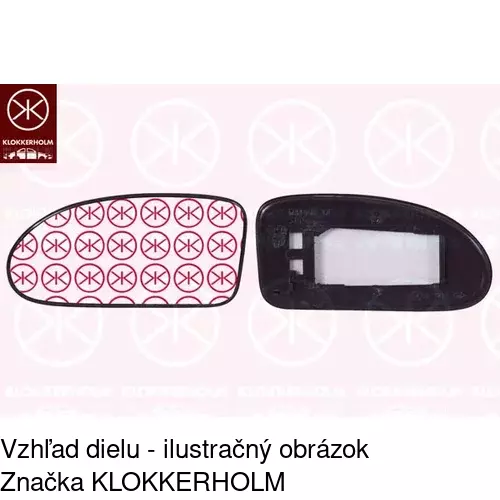 Sklo vonkajšieho zrkadla s držiakom 3201543M /POLCAR/ - obr. 3