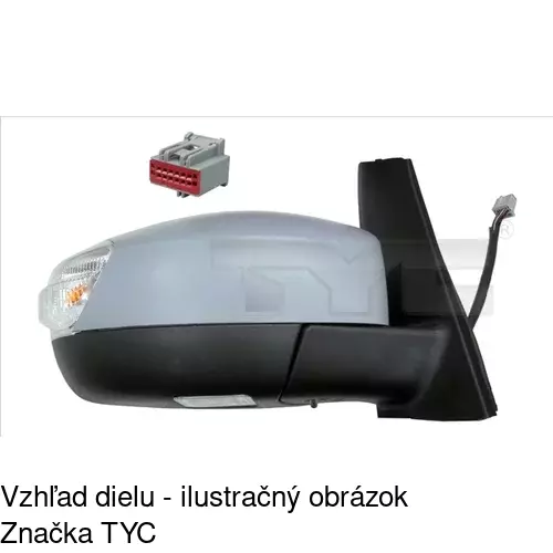 Sklo vonkajšieho zrkadla s držiakom 3280554E /POLCAR/ - obr. 5