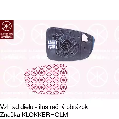 Sklo vonkajšieho zrkadla s držiakom 45D1555M /POLCAR/ - obr. 1