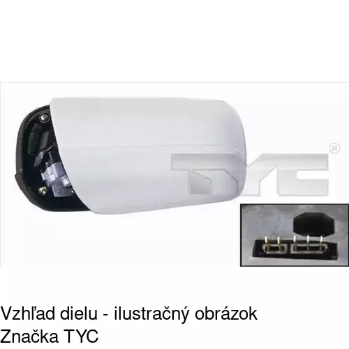 Sklo vonkajšieho zrkadla s držiakom 5002544M /POLCAR/ - obr. 3