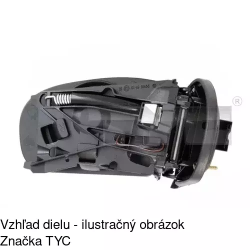 Sklo vonkajšieho zrkadla s držiakom 5003545E /POLCAR/ - obr. 2