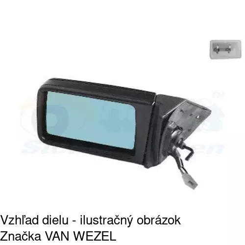 Sklo vonkajšieho zrkadla s držiakom 5014546E /POLCAR/ - obr. 2