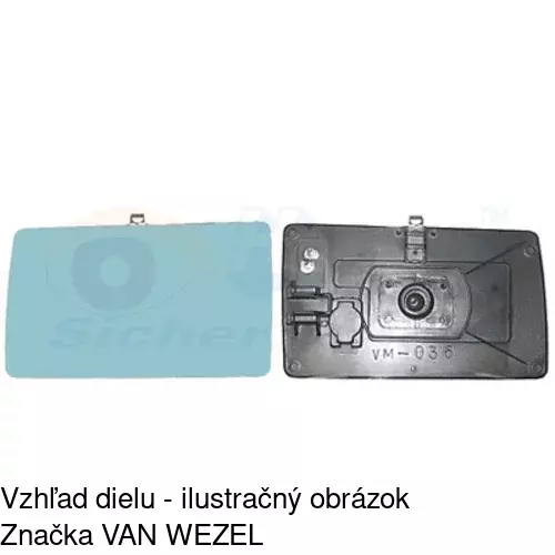 Sklo vonkajšieho zrkadla s držiakom 5014546E /POLCAR/ - obr. 3
