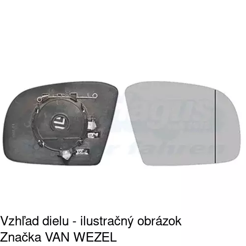 Sklo vonkajšieho zrkadla s držiakom 5045555E /POLCAR/ - obr. 2