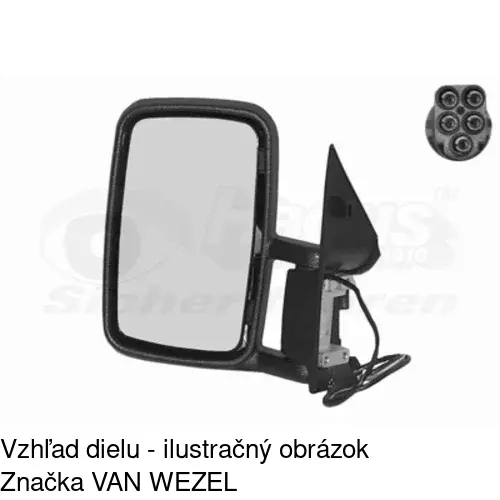 Sklo vonkajšieho zrkadla s držiakom 5062541E /POLCAR/ - obr. 5