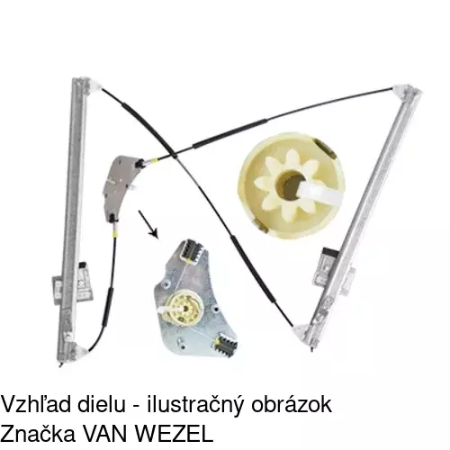 Mechanizmus sťahovania okna elektrický bez motora 50N1PSG2 /POLCAR/ - obr. 3