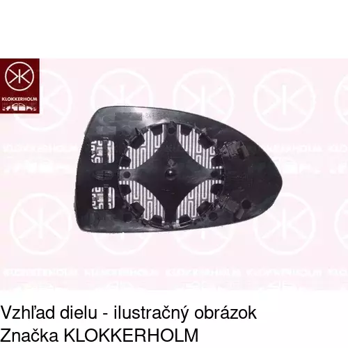 Sklo vonkajšieho zrkadla s držiakom 5558546M /POLCAR/ - obr. 1