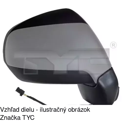 Sklo vonkajšieho zrkadla s držiakom 5780554E /POLCAR/ - obr. 2