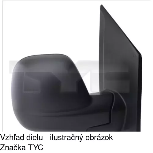 Sklo vonkajšieho zrkadla s držiakom 57U1544M /POLCAR/ - obr. 1
