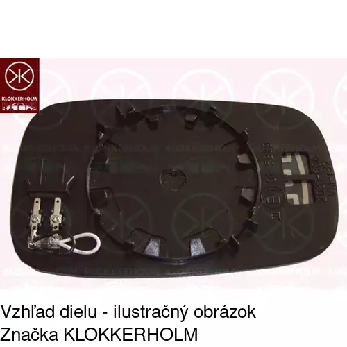 Sklo vonkajšieho zrkadla s držiakom 6012541E /POLCAR/ - obr. 5