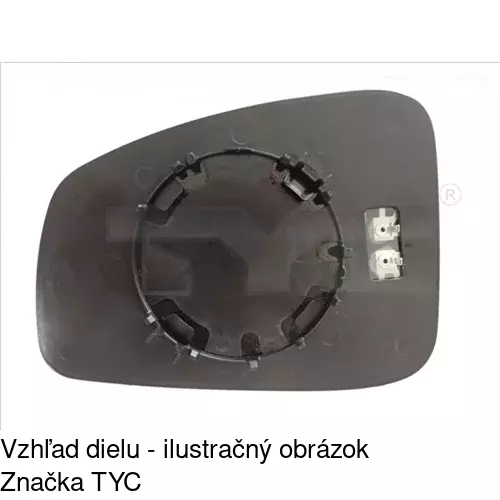 Sklo vonkajšieho zrkadla s držiakom 6039544M /POLCAR/ - obr. 1