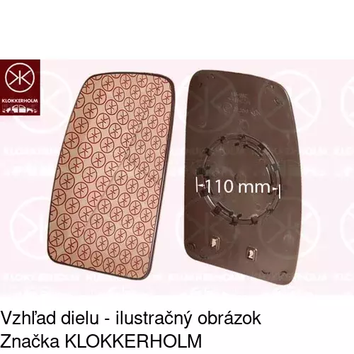 Sklo vonkajšieho zrkadla s držiakom 6042545E /POLCAR/ - obr. 2