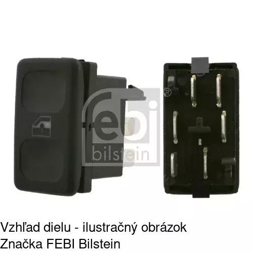 Spínač ovládania dverových okien 6713P-70 /POLCAR/ - obr. 1