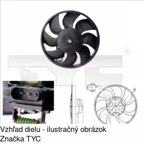 Ventilátor bez krytu / podpery 671423U2 /POLCAR/