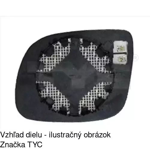 Sklo vonkajšieho zrkadla s držiakom 6913556E /POLCAR/ - obr. 1