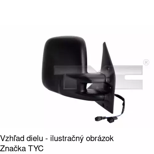 Sklo vonkajšieho zrkadla s držiakom 9566555E /POLCAR/ - obr. 2